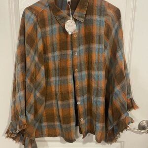 Plaid Button-Up Shirt ODDY NEW SM